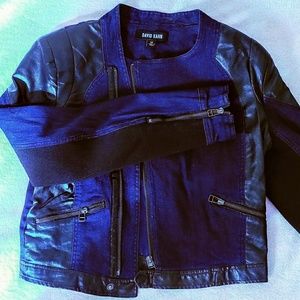 David Khan assymetrical denim jacket